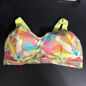 Kindred Bravely Nursing Sports Bra Womens XXL Green Floral Crossover Wireless